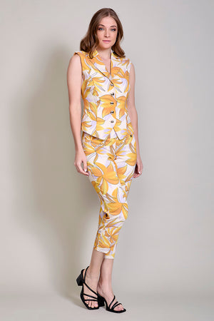 Conjunto estampado de chaleco con cinturon y leggings