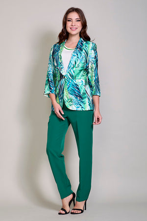 Saco casual estampado color verde manga 3/4