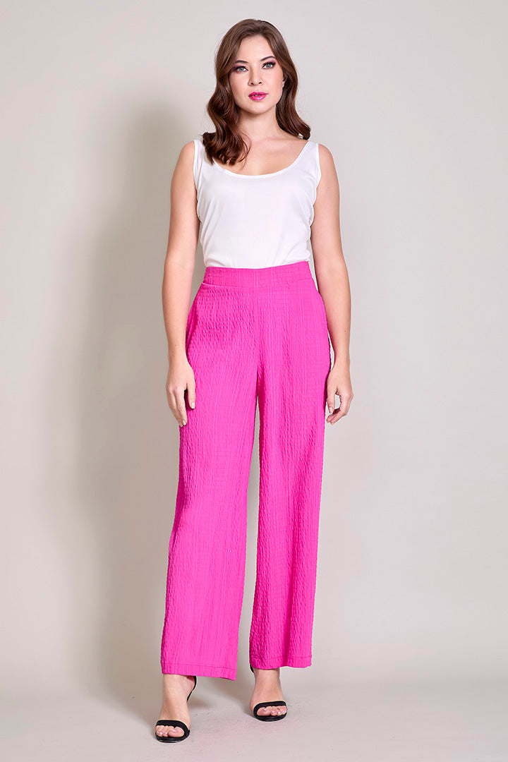 Pantalón ligero color fiusha de bota amplia y bolsillos – Karen Kein