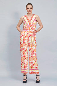 JUMPSUIT CASUAL MULTICOLOR ESCOTE EN V Y SISAS