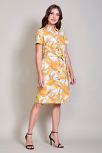 Cargar imagen en el visor de la galería, Vestido casual estampado color amarillo manga corta