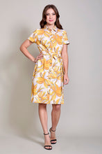 Cargar imagen en el visor de la galería, Vestido casual estampado color amarillo manga corta