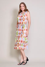 Cargar imagen en el visor de la galería, Vestido casual sisado multicolor con doble olan
