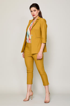 Conjunto de blusa estampada con saco y pantalón corto