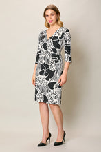 Cargar imagen en el visor de la galería, Vestido casual estampado color negro manga 3/4
