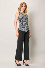 Cargar imagen en el visor de la galería, Conjunto casual de blusa estampada sin manga y pantalón