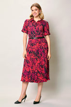 Cargar imagen en el visor de la galería, Vestido casual camisero color rojo con cinturón