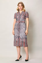 Cargar imagen en el visor de la galería, Vestido casual manga corta con estampado color rosa