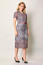 Cargar imagen en el visor de la galería, Vestido casual manga corta con estampado color rosa