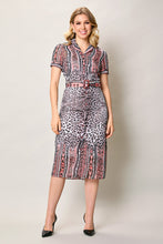 Cargar imagen en el visor de la galería, Vestido casual manga corta con estampado color rosa