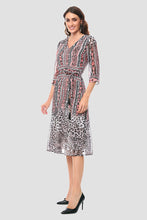 Cargar imagen en el visor de la galería, Vestido casual estampado color rosa con transparencia