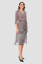 Cargar imagen en el visor de la galería, Vestido casual estampado color rosa con transparencia