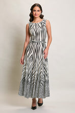 Cargar imagen en el visor de la galería, Maxi vestido casual estampado color negro sin manga