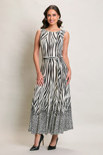 Cargar imagen en el visor de la galería, Maxi vestido casual estampado color negro sin manga