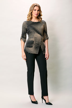 Conjunto de blusa estampada manga 3/4 con pantalón