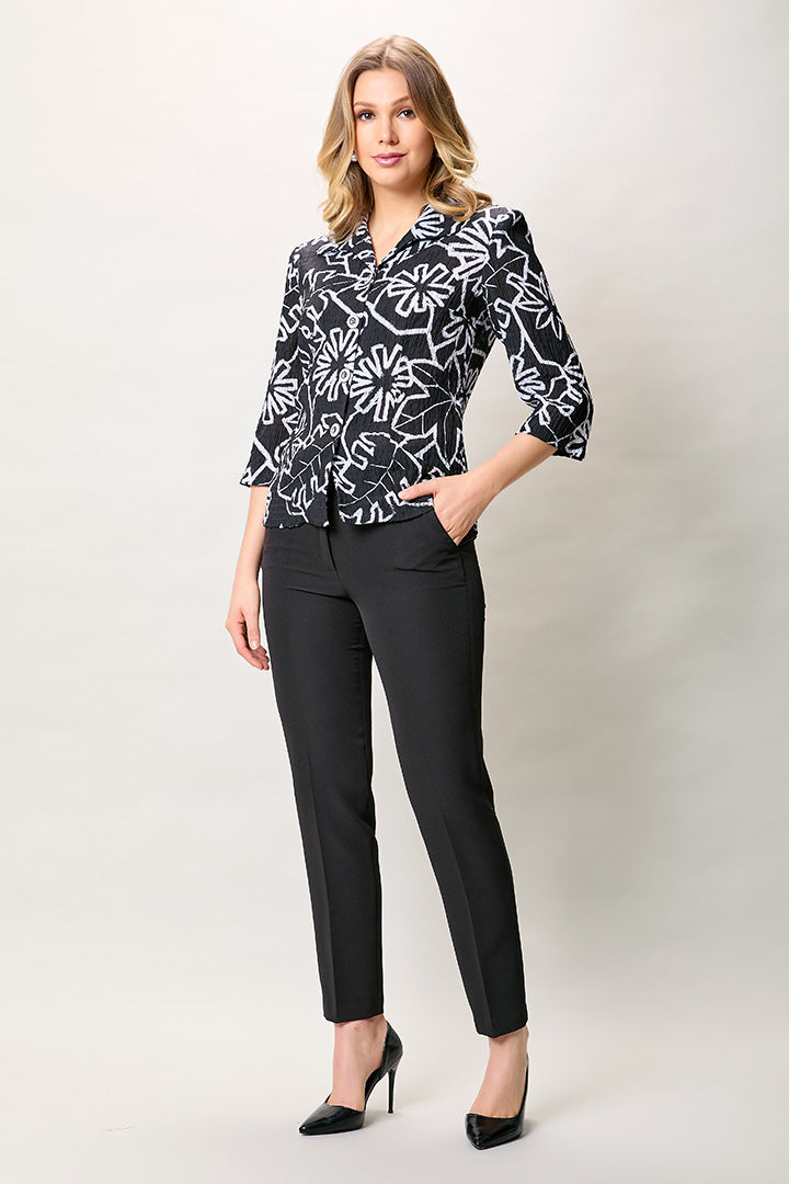 Conjunto de camisa estampada manga 3/4 con pantalón