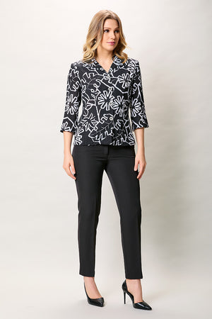 Conjunto de camisa estampada manga 3/4 con pantalón