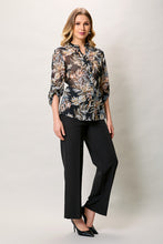 Cargar imagen en el visor de la galería, Conjunto casual color negro con transparencia y pantalón