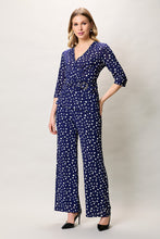 Cargar imagen en el visor de la galería, Jumpsuit casual color azul con pizado manga 3/4