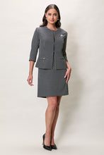 Cargar imagen en el visor de la galería, Conjunto elegante estampado con saco 3/4 con falda