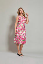 Cargar imagen en el visor de la galería, Vestido ligero casual sin manga color rosa con estampado