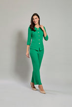 Cargar imagen en el visor de la galería, Conjunto de saco manga 3/4 con pantalón color verde
