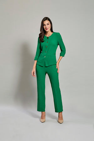 Conjunto de saco manga 3/4 con pantalón color verde
