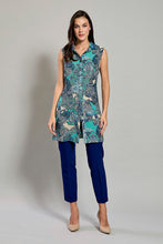 Cargar imagen en el visor de la galería, Conjunto de blusa con estampado bohemio y pantalón recto