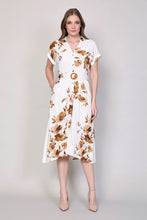 Cargar imagen en el visor de la galería, Vestido casual línea A color blanco con estamapado