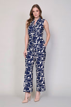 Cargar imagen en el visor de la galería, Conjunto estampado color azul con chaleco y pantalón