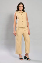Cargar imagen en el visor de la galería, Conjunto casual de chaleco con pantalón color café