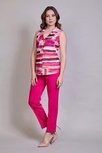 Cargar imagen en el visor de la galería, Conjunto de blusa sin manga estampada con pantalón rosa