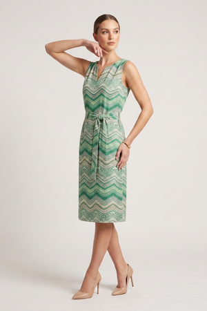 Vestido casual estampado color verde sin manga