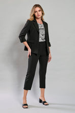 Cargar imagen en el visor de la galería, Conjunto de saco manga 3/4 con pantalón color negro y blusa