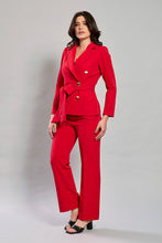 Cargar imagen en el visor de la galería, Conjunto elegante color rojo de saco con pantalón