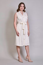 Cargar imagen en el visor de la galería, Vestido casual sin manga color blanco con cinturón