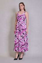 Cargar imagen en el visor de la galería, Maxi vestido casual sin mangas con olanes color rosa
