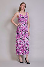 Cargar imagen en el visor de la galería, Maxi vestido casual sin mangas con olanes color rosa