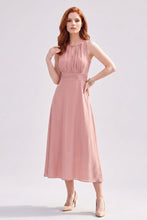 Cargar imagen en el visor de la galería, Vestido elegante tipo halter color rosa