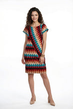 Cargar imagen en el visor de la galería, Vestido corto con estampado simétrico multicolor