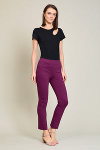 Leggins casual color uva con cierre en pretina