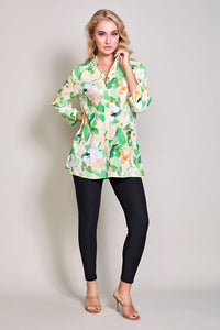 Blusa estampada manga 3/4 estampado floral