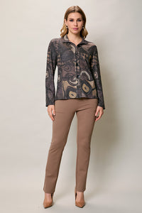 Blusa invernal manga larga de botones color gris