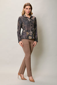Blusa invernal manga larga de botones color gris
