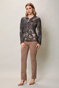 Blusa invernal manga larga de botones color gris