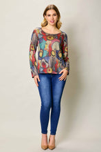 Cargar imagen en el visor de la galería, Blusa invernal manga larga con botones y estampado