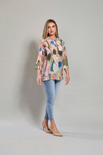Cargar imagen en el visor de la galería, Camisa larga estampada manga 3/4 multicolor