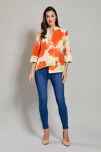 Cargar imagen en el visor de la galería, Blusa casual corte irregular color naranaja manga 3/4