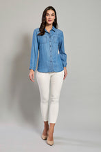 Cargar imagen en el visor de la galería, Camisa casual de mezclilla manga larga