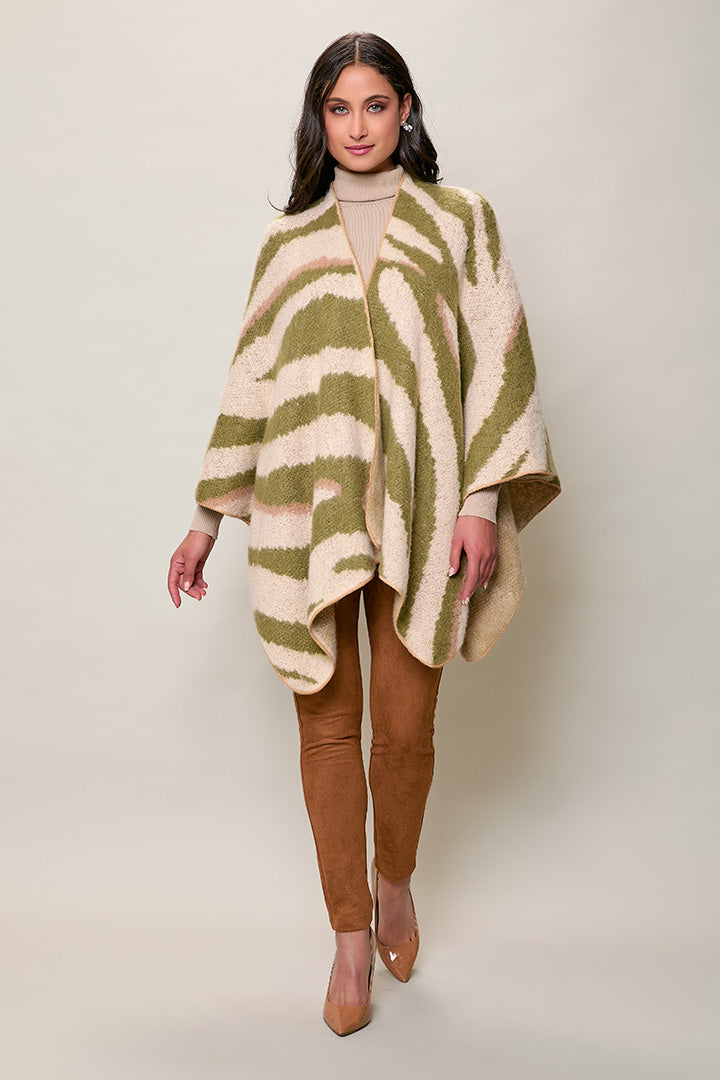 Capa color beige con estampado simétrico verde